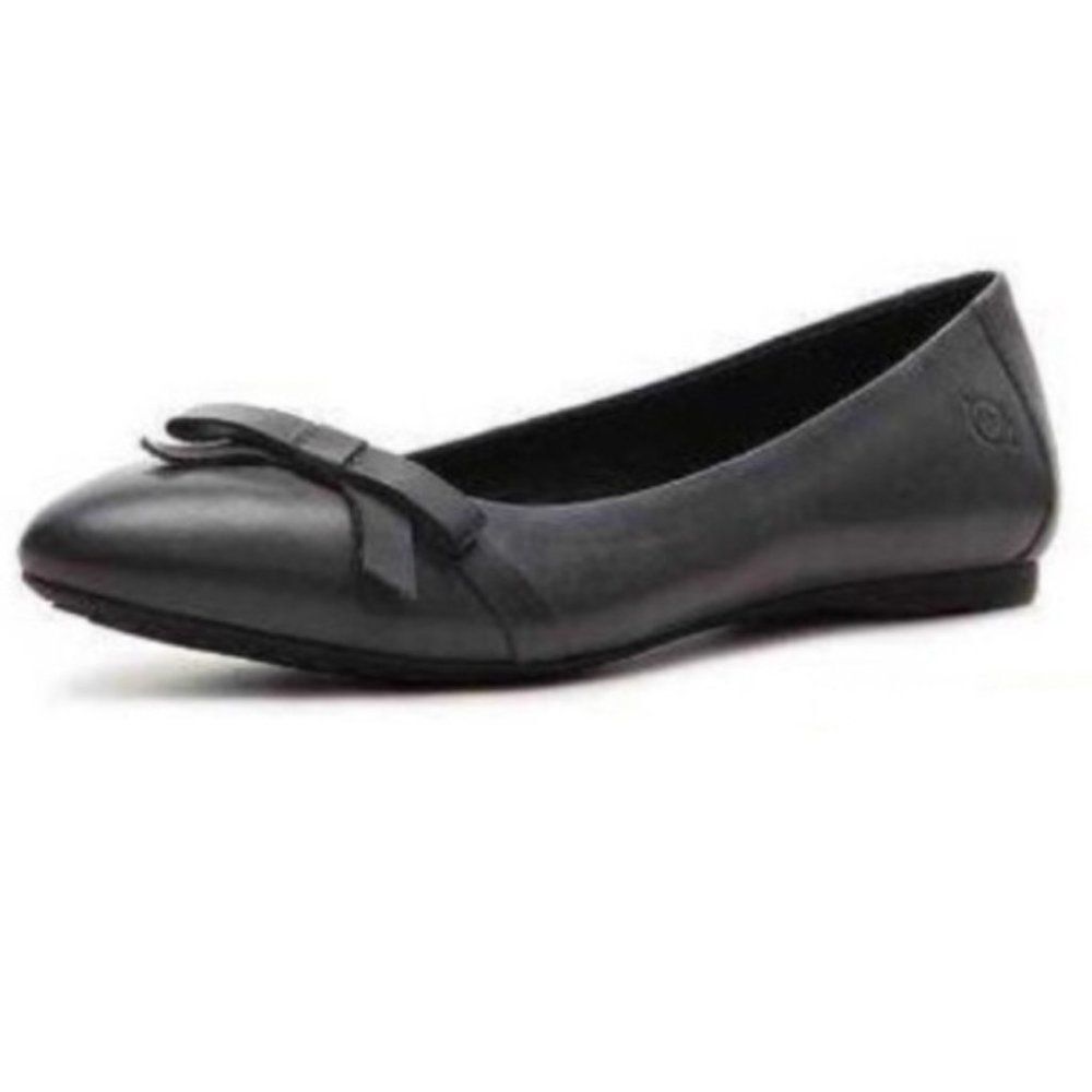 BORN Black Leather Chayanne Ballet Flat 8M EUC